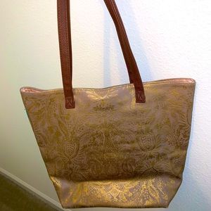 Gold bohemian tote